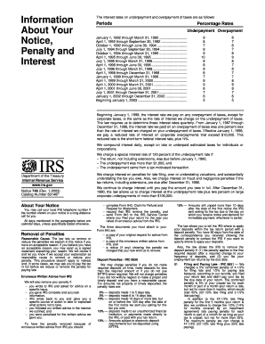 Notice 746 Rev January Information About Your Notice, Penalty and Interest