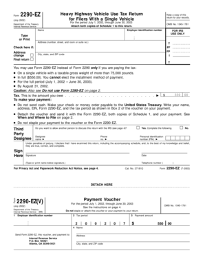 Heavy Highway Vehicle Use Tax Return for Filers with a Single Vehicle  Form