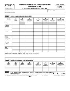 Schedule O Form 8865 Transfer of Property to a Foreign Partnership