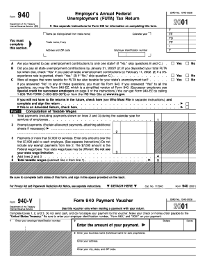 Form 940 Fill in Version Employer&#039;s Annual Federal Unemployment FUTA Tax Return