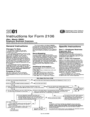 Instructions for Form 2106 Rev March