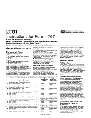 Instructions for Form 4797 Sales of Business Property Also Involuntary Conversions and Recapture Amounts under Sections 179 and 