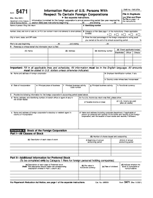 Form 5471 Information Return of U