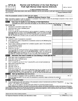 Form 5712 a Rev September , Fill in Version