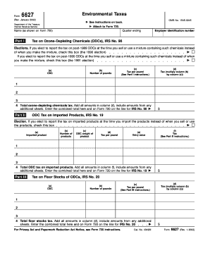 Form 6627 Rev January Fill in Version Environmental Taxes