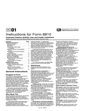 Instructions for Form 8810 Corporate Passive Activity Loss and Credit Limitations