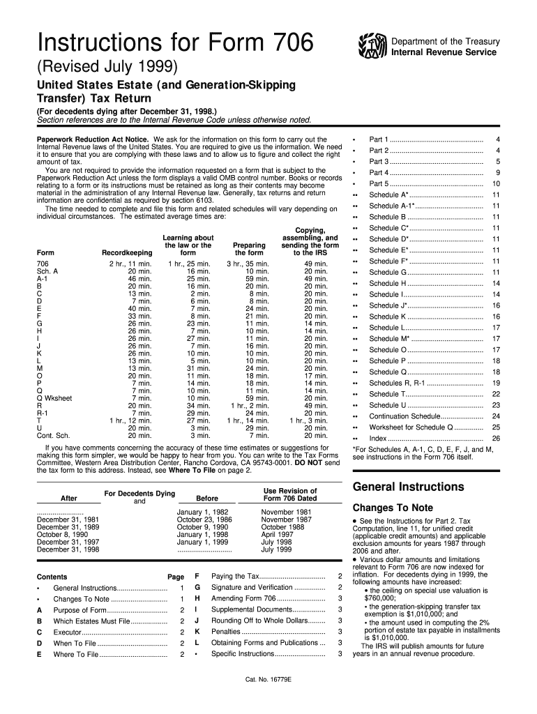  706 Form 1999