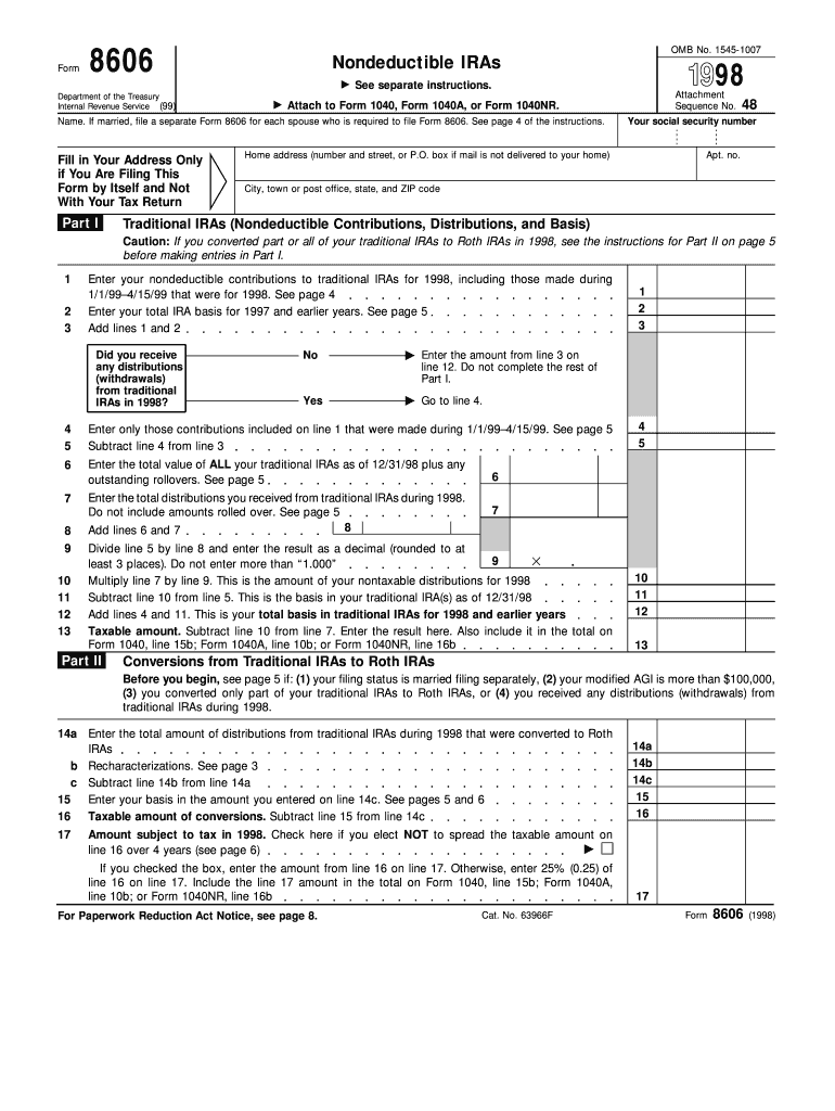 Irs F8606 Form