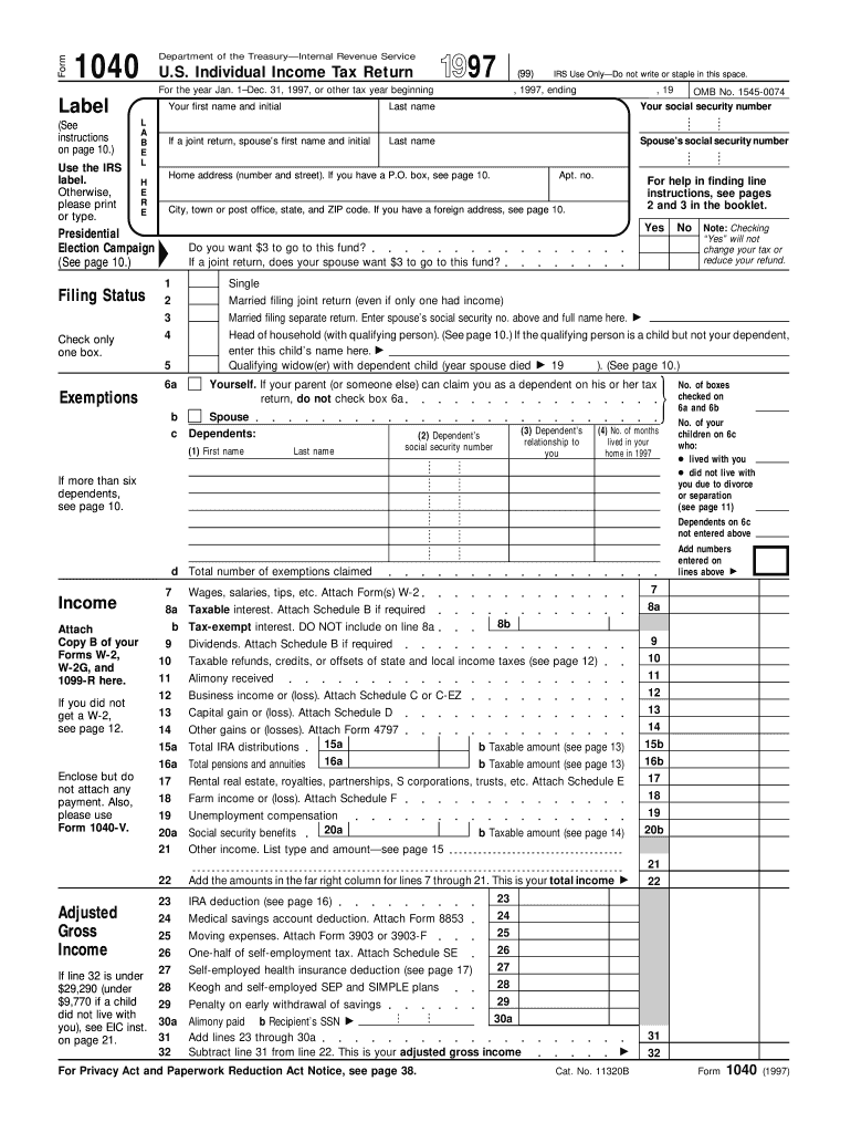  Irs Form 1997