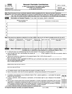 Form 8283 Rev October Noncash Charitable Contributions