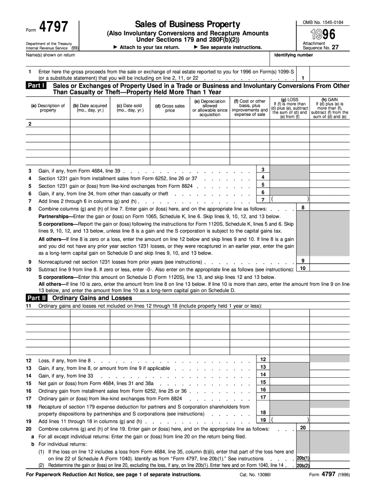  Form 4797 1996