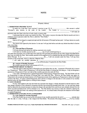 Florida Fixed Rate Note Form 3210 PDF