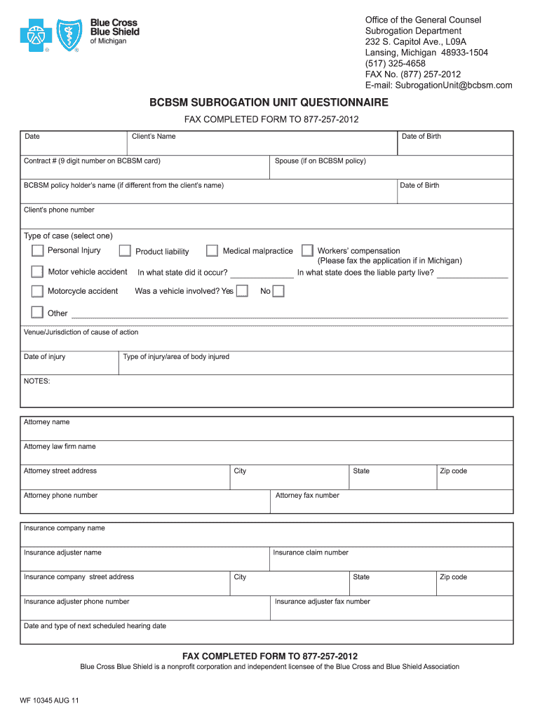 Get and Sign Anthem Com Subrogation 2011-2022 Form