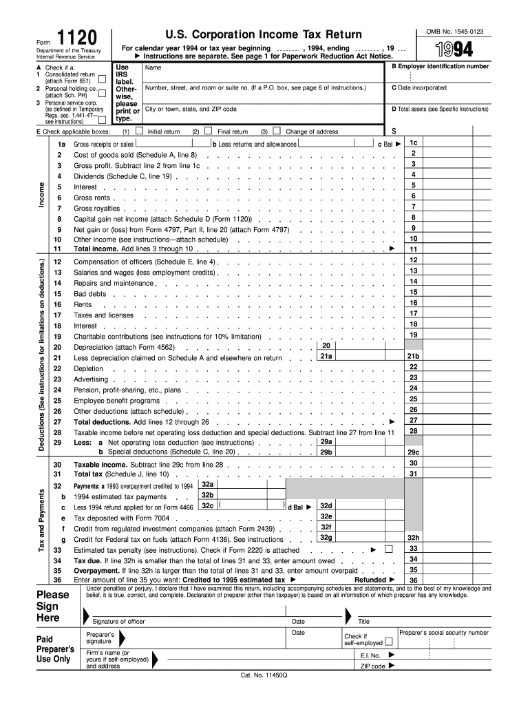  Form 1120 1994