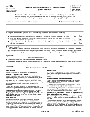  Form 6177 General Assistance Program Determination 1992-2024