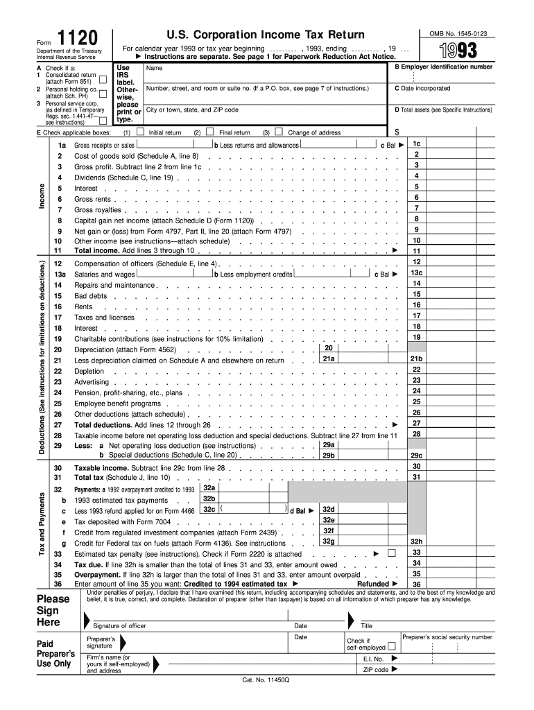  Form 1120 1993