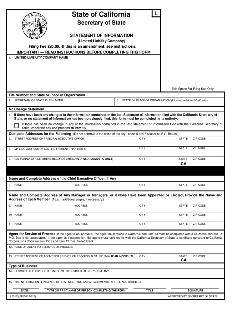 Form Llc 12 Online