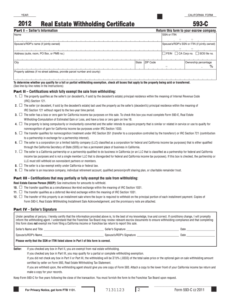  Form 593 C 2019