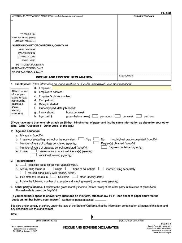 Fl 150 PDF Filler  Form