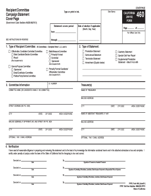  Fair Political Practices Commission Form 460 2016