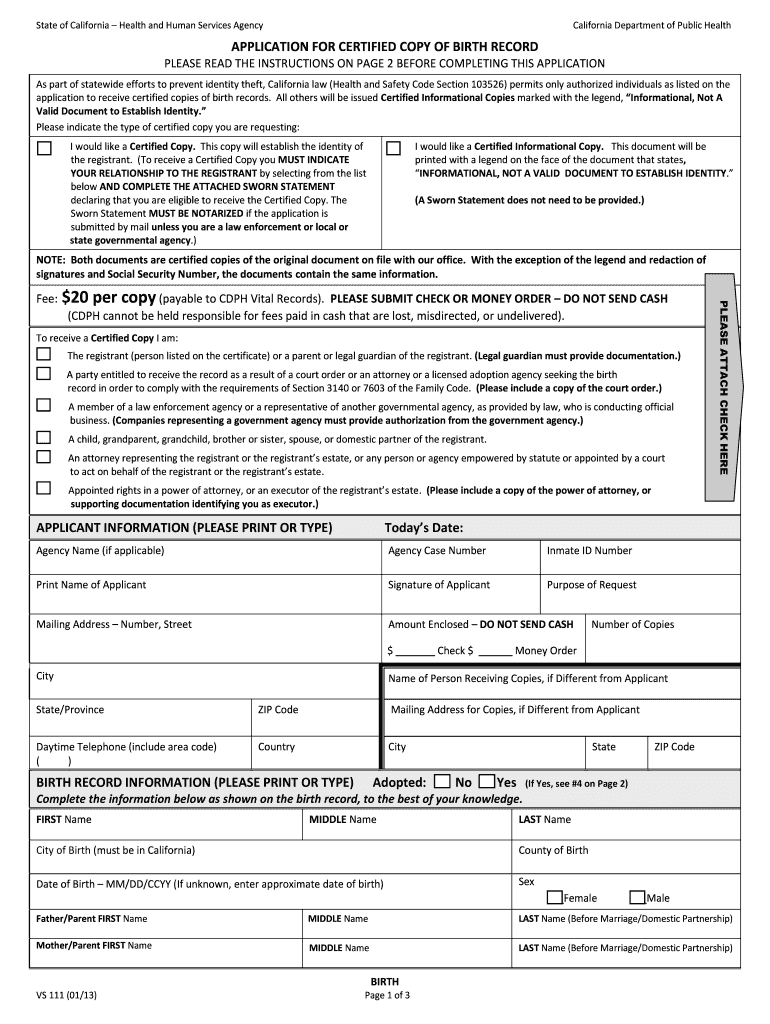  Vs 111 Form 2013