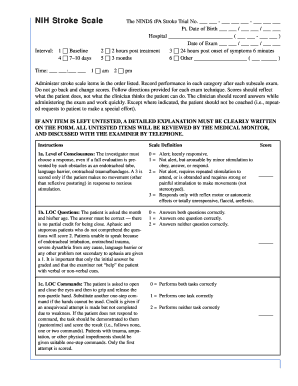 NIH Stroke Scale  Form