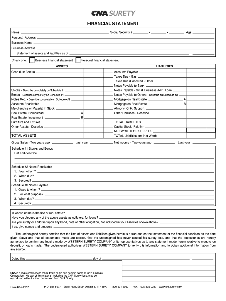  Cna Supplementary Statement Verification Form 2012-2024