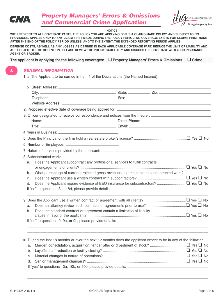 Cna Application G 142826 a Form