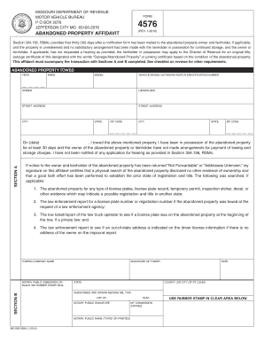 Missouri Abandoned Property Form