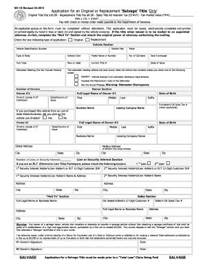  Form Mv 1 Title Tag Application 2013