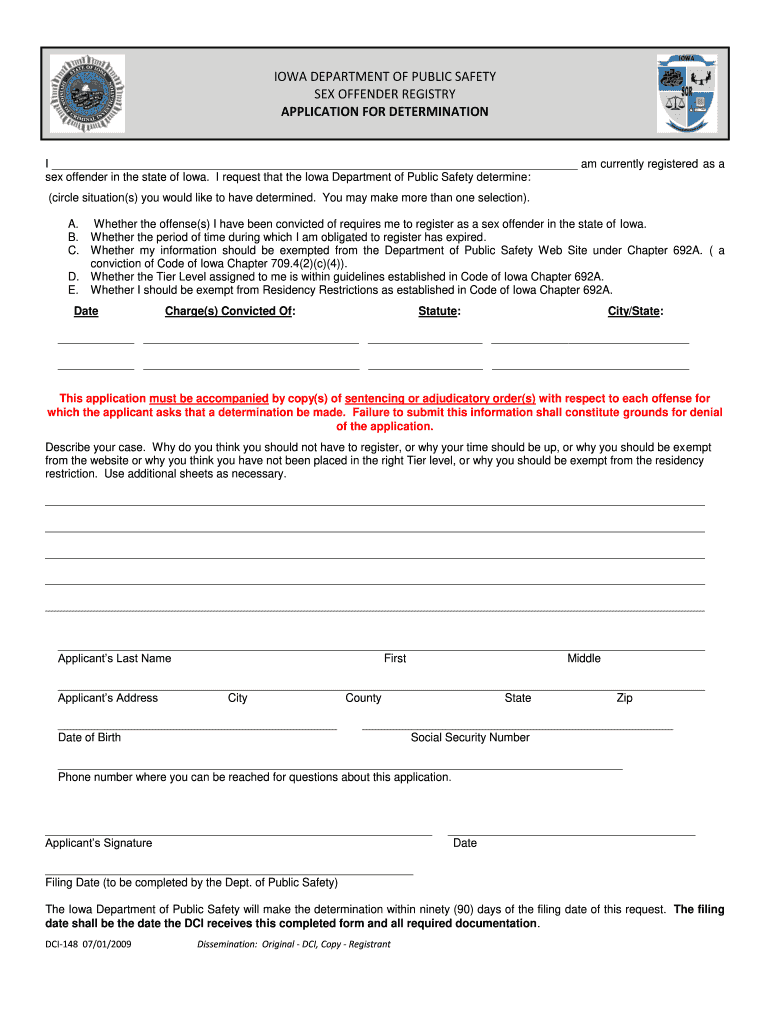 Get and Sign Iowa Determination 2009 Form