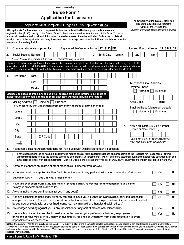 Nurse Form 1  Op Nysed