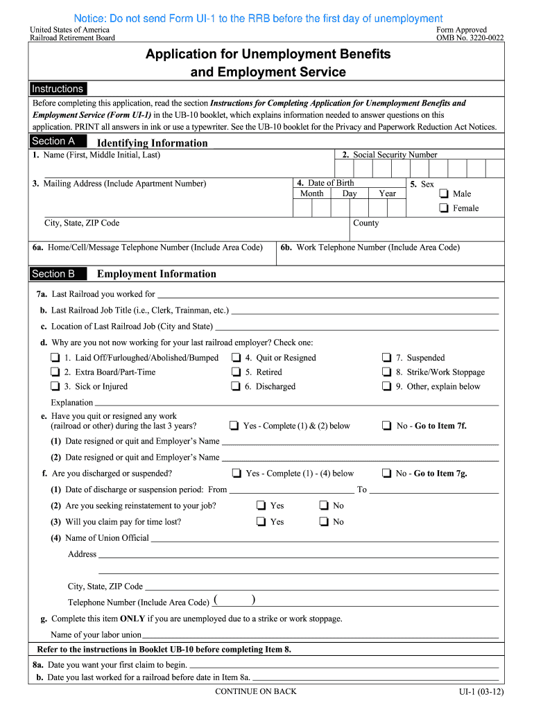 Get and Sign Unemployment Benefit 2012-2022 Form
