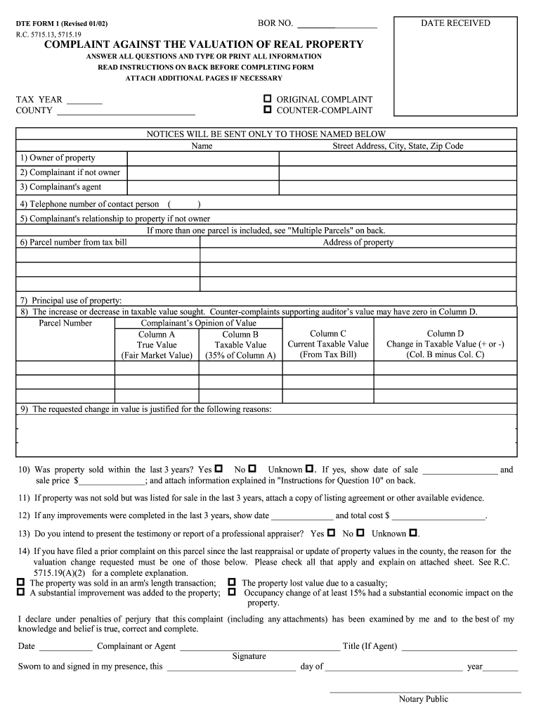 Dte Complaint Form 1 Lake County Ohio