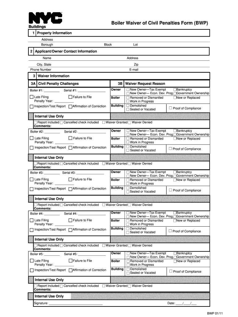  Boiler Waiver 2011-2024