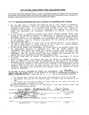 San Jose Tree Disclosure  Form