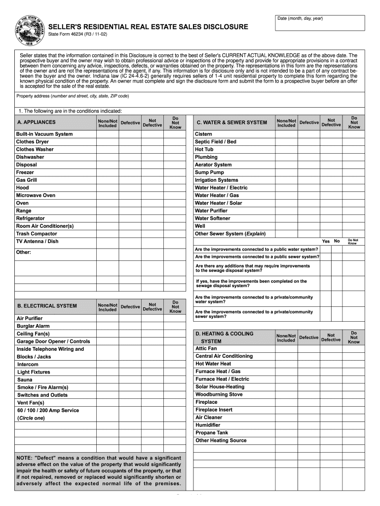  Indiana State Form 46234 R1293 2002