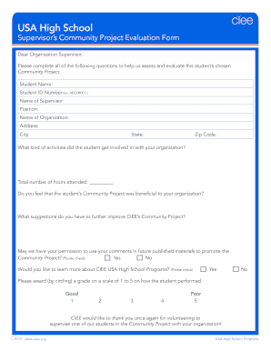 Community Project Evaluation Template  Form