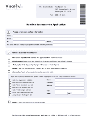 Namibia Visa Application Form PDF