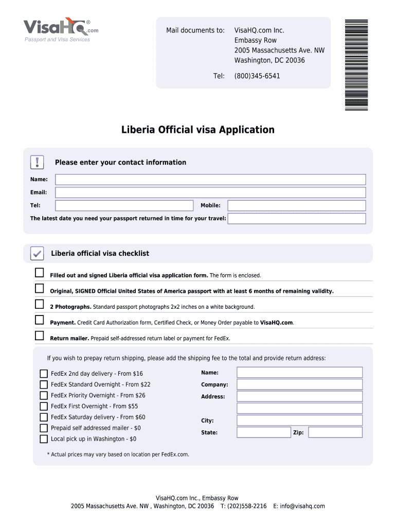  Liberia Visa for Us Citizens 2005-2024