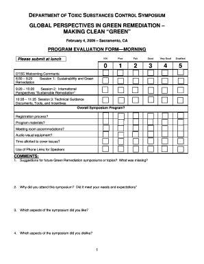 Symposium Feedback Form