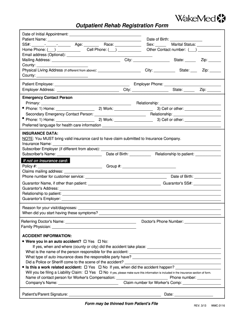  Ems Rehab Forms 2013-2024