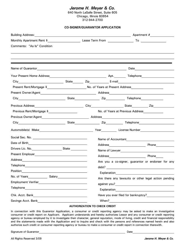  Co Signer Apartment Lease 2009-2024