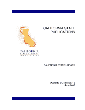 CALIFORNIA STATE PUBLICATIONS Library Ca  Form