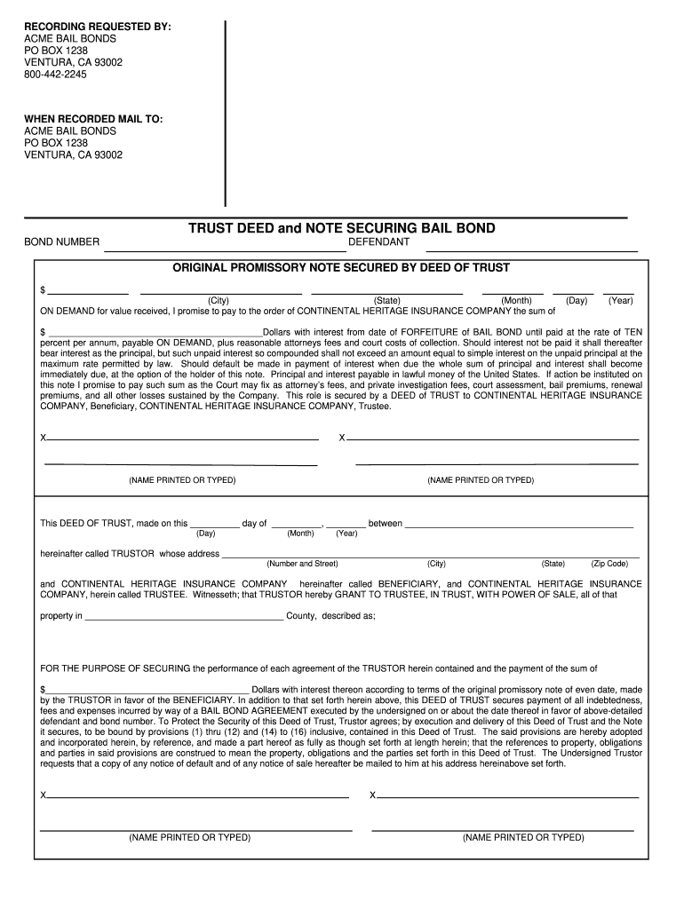 Bail Bond Format