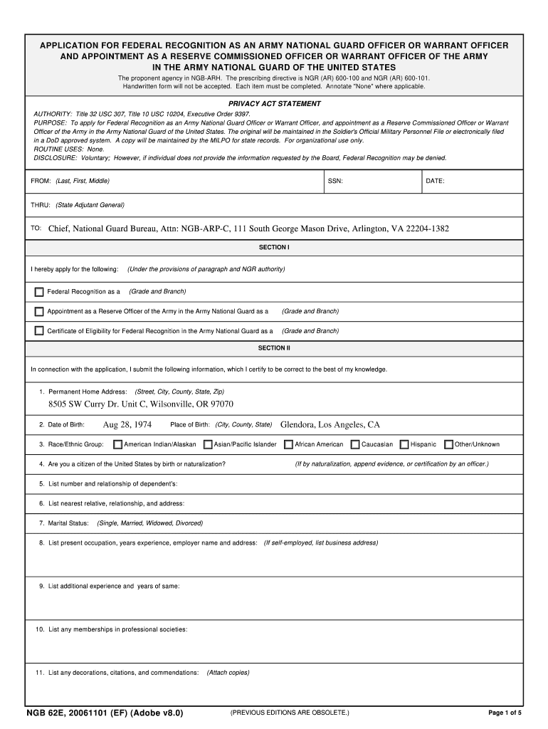  Ngb 62e Form 2006