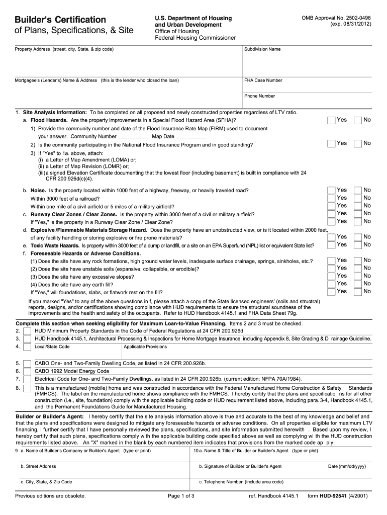  Omb Approval No 2502 0496 Form 2018-2023