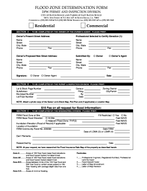 East Baton Rouge Fllood Zone Determination Form