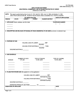 Forest Service Permit No Fs 7700 48  Form
