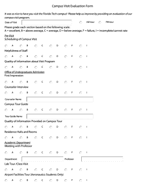 College Visit Evaluation Form